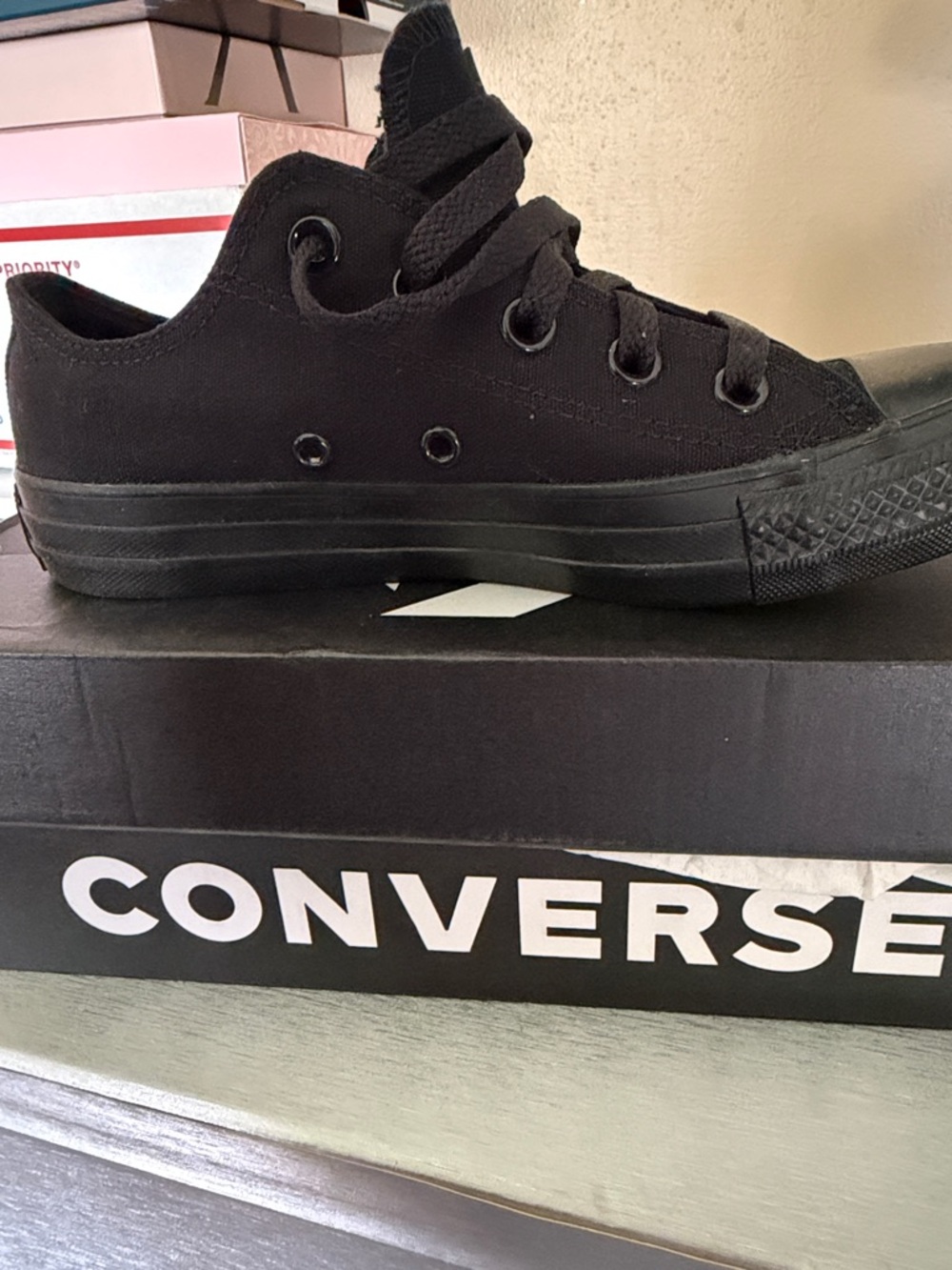 Converse Kids Black Low Top Canvas Sneakers